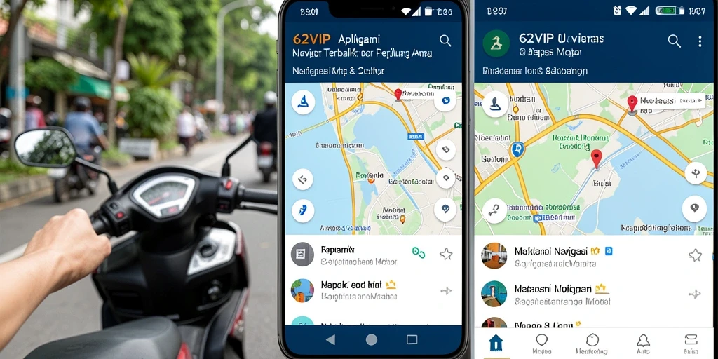 Tampilan antarmuka 62VIP dengan fitur navigasi motor.