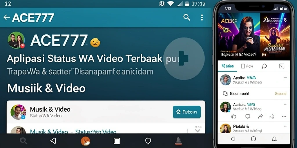 Tampilan antarmuka ACE777 yang sederhana dan menarik untuk Status WA Video.