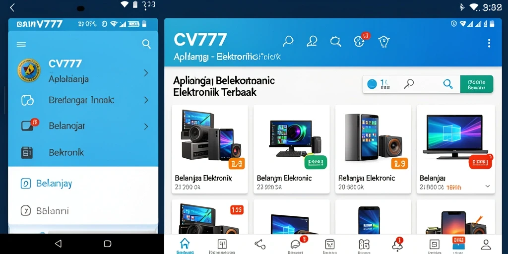 Tampilan antarmuka aplikasi CV777 yang intuitif dan mudah digunakan.