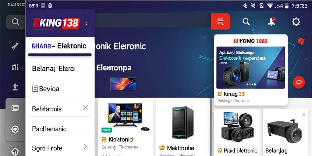 Tampilan antarmuka pengguna KING138 yang menarik untuk elektronik.