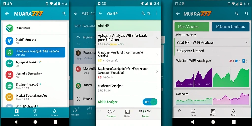 Antarmuka aplikasi MUARA777 dengan fitur analisis WiFi yang lengkap.