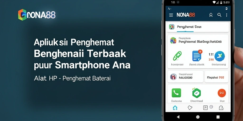 Antarmuka utama NONA88 yang menampilkan fitur penghemat baterai