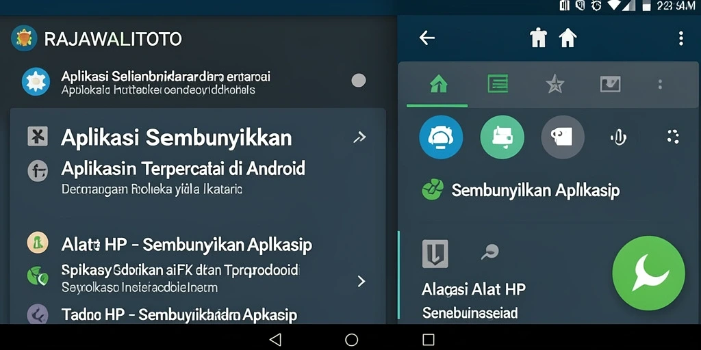 Antarmuka RAJAWALITOTO yang sederhana dan efektif untuk menyembunyikan aplikasi.