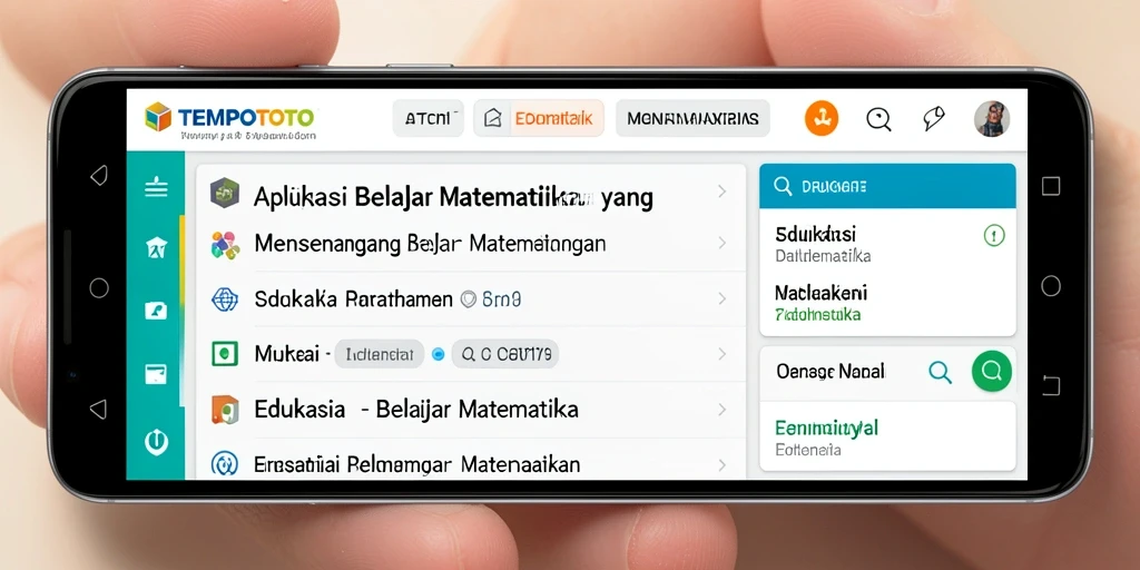 Tampilan antarmuka aplikasi TEMPOTOTO yang interaktif dan edukatif.